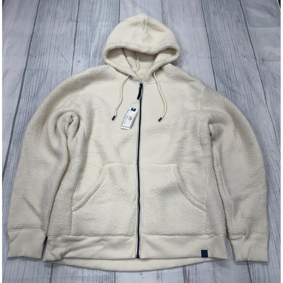 NWT Southern Tide Full Zip Fleece Hoodie Jacket L Birch White SOFT‎ WARM Mens